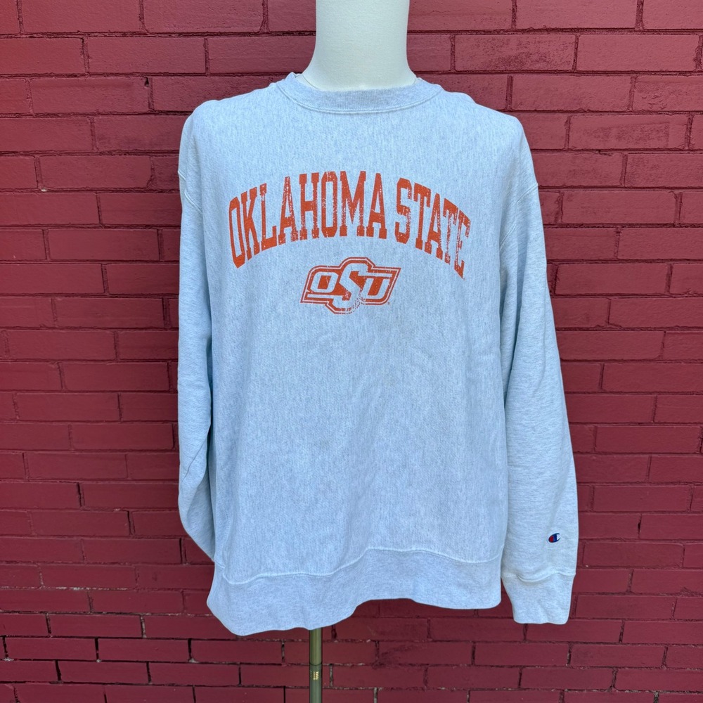 Oklahoma State Cowboys NCAA Champion Reverse Weave Gray Sweatshirt‎ Mens 2XL